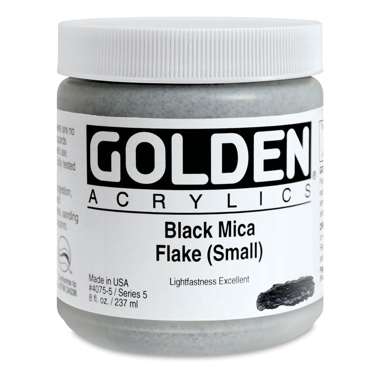 Golden Special Iridescent Acrylics - Black Mica Flake (Small), 8 oz jar